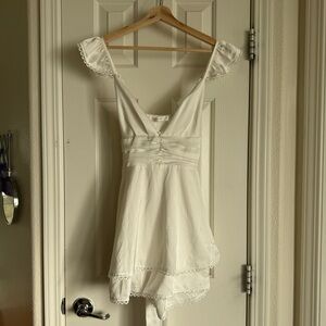 Altar'd State White V-Neck Romper | NWOT | Bridal, Bachelorette, Bride